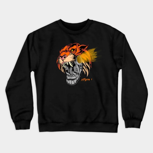 Robo Tiger Crewneck Sweatshirt by fiftyfive17